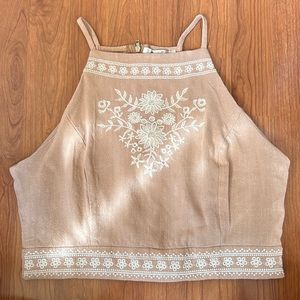 juniors size large, zip up crop top